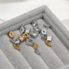 5pcs Stainless Steel Small Heart Square Zircon Drop Necklace Cross Charms for DIY Women Necklace Bracelet Jewelry Earring Making