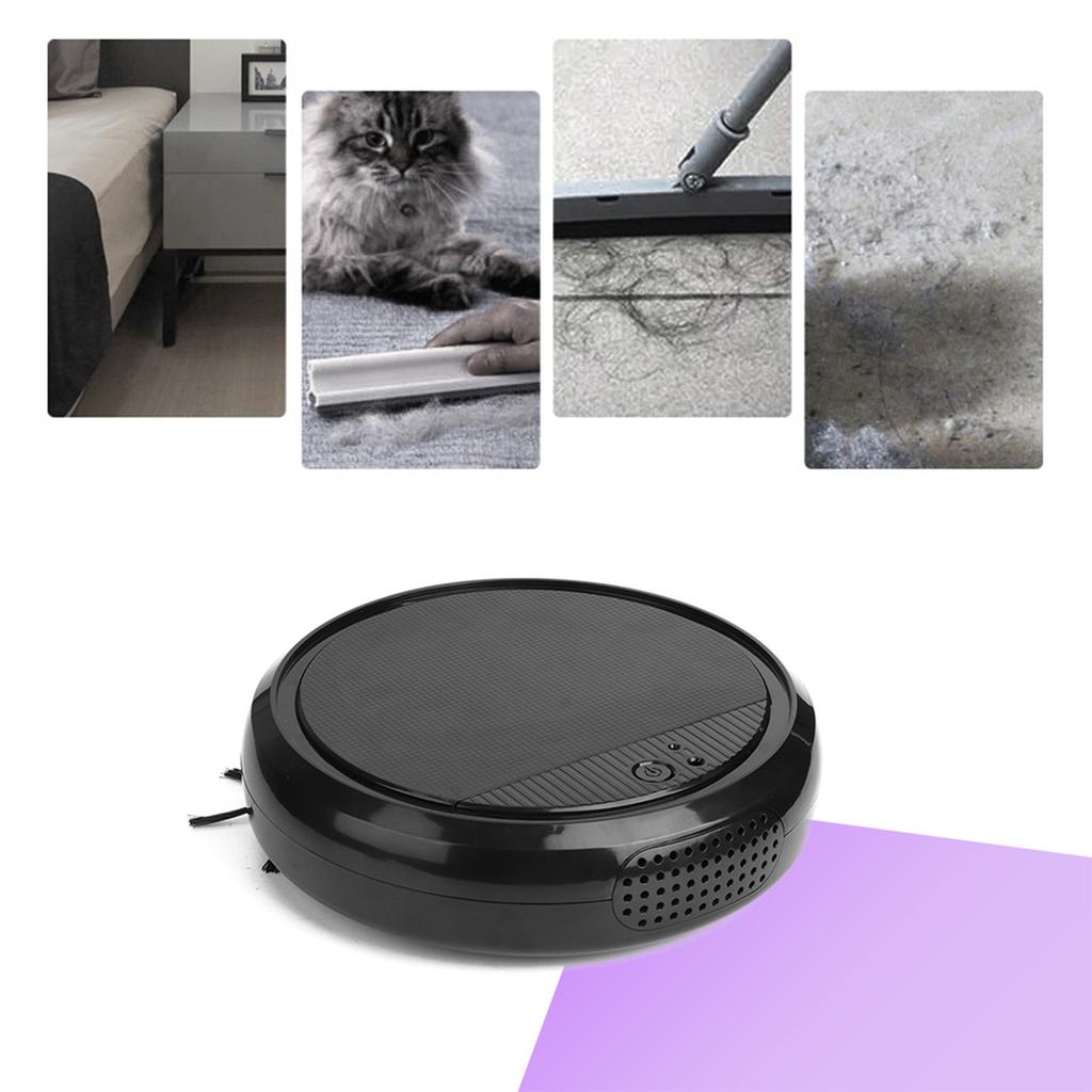Multi Functional NaIntelligent Ultraviolet Light Sweeping Robot Vacuum Clner Set for  (Black )
