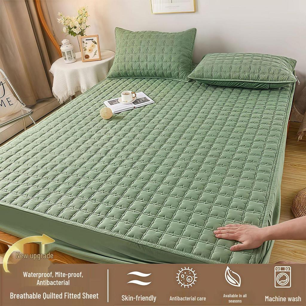 Class A Waterproof Quilted Mattress Protector - Double Bed, Breathable & Anti-Wetting Bedspread
