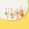 Guitar Theme 4 Enamel Brooches Vintage Inspire Musical Jewelry Detailed Pickup Design Clothing Bag Embellishment