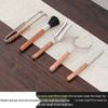 Premium Steel & Rosewood Tea Ceremony 5-Piece Set