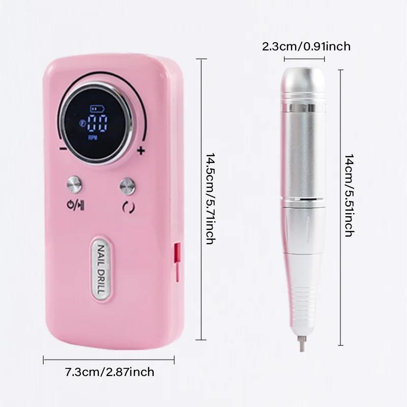 45,000 RPM rechargeable electric nail drill, professional nail drill for gel nails, portable nail file and trimming tool