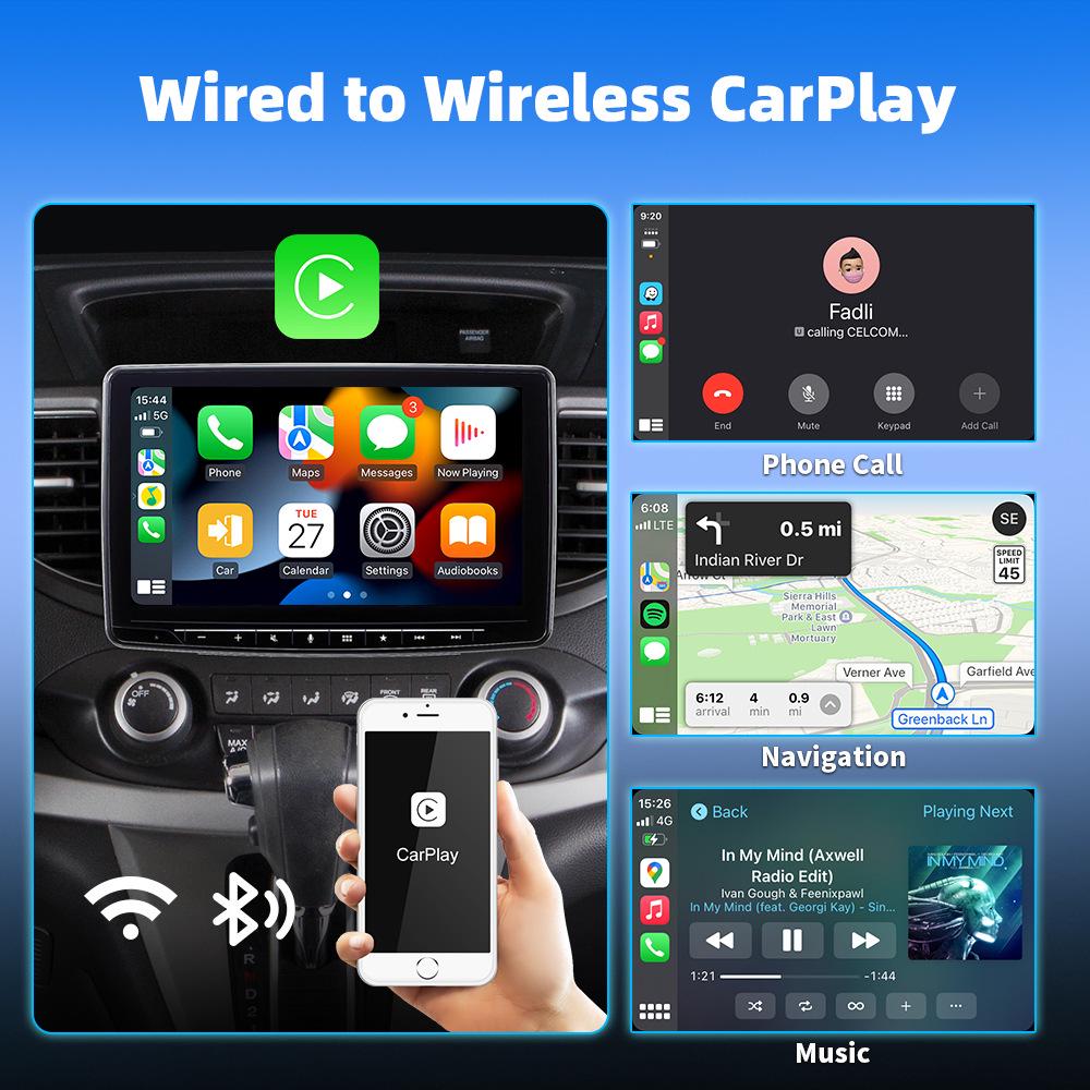 Cross-Border CarPlay & Android Auto Wireless Conversion Box: Upgrade Wired To Wireless Connectivity