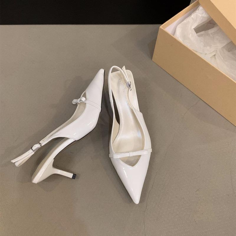 

Pointed-toe Shoes Single Shoes High-heeled Sandals for Women New Style Thin-heeled and Close-fitting 35 білий