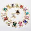 10pcs25 * 30MM Fashionable And Cute Alloy Teddy Bear DIY Accessories Hair Accessories Cartoon Phone Case Hole Shoe Accessories