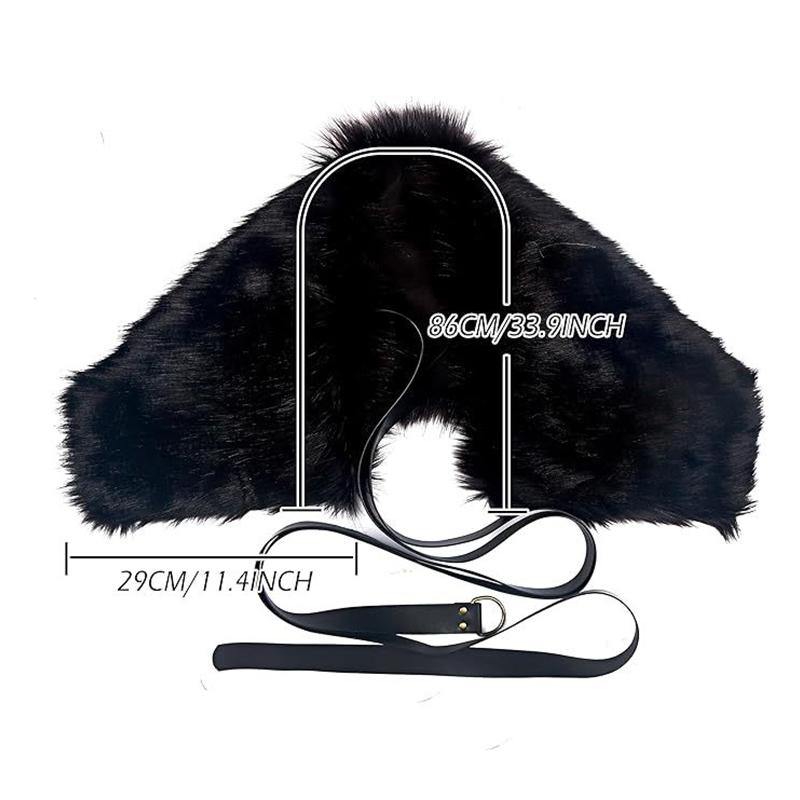 Man Medieval Faux Fur Cape Shoulder Cloak With Chest Strap Faux Fur Collar Retro Viking Fur Cape Halloween Cosplay Costume