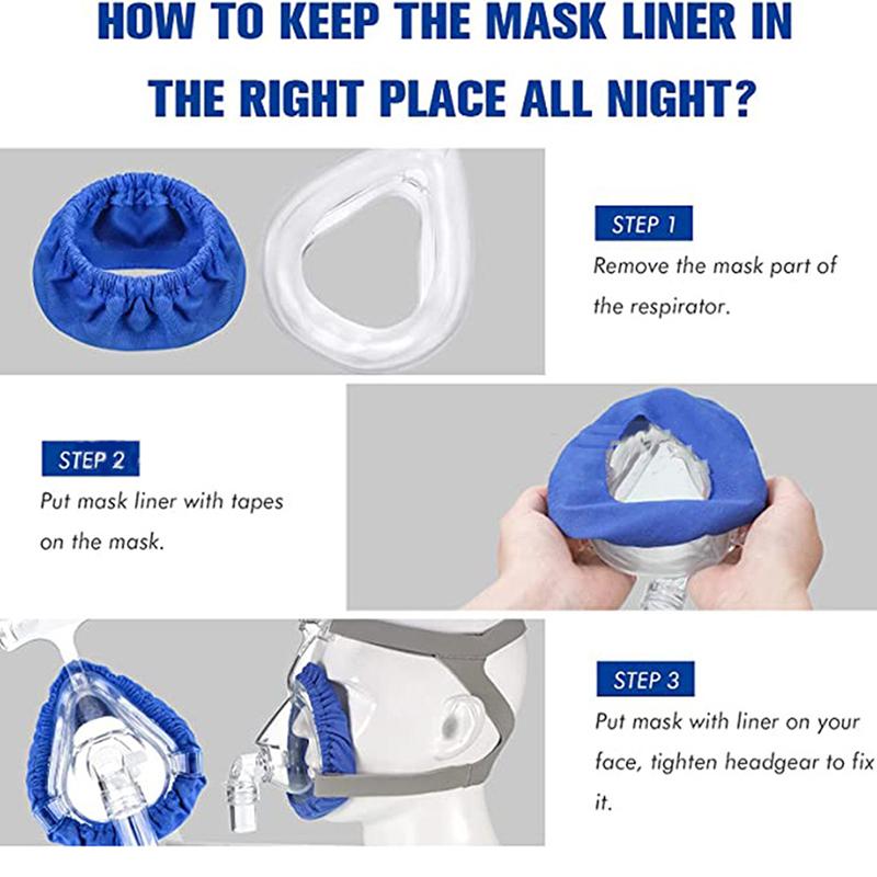 Forros para Mascarilla CPAP para Mascarillas Faciales Completas, Absorbentes de Humedad, Reductores de Presión, Mejoran la Comodidad, Lavables, Cubierta de Algodón