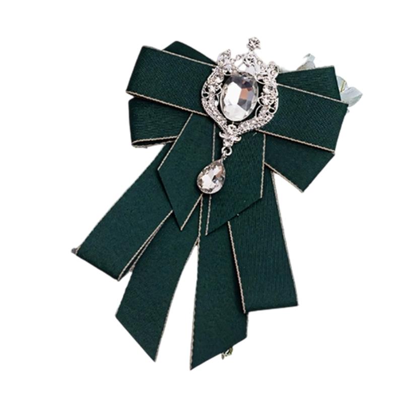 Crystal Bows Brooch For Dresses And Coats Fashionable Rhinestones Necktie Jewelry Accessory For Elegant Outfits