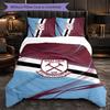 West Ham United Fotbalový 3dílný povlak na peřinu a polštářky Měkká sada povlaků na peřinu s povlaky na polštáře Tištěná sada dekorace do ložnice pro domácnost