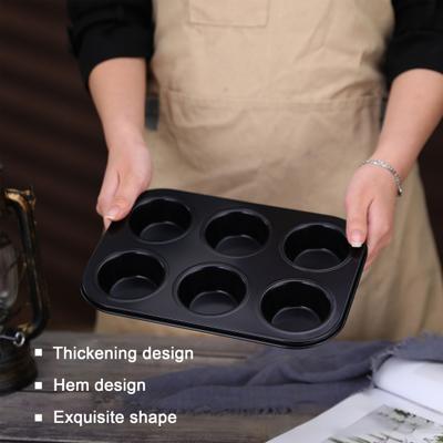 Φόρμα για Μάφιν από Ανθρακοχάλυβα, Φόρμα για Cupcake, Αντικολλητική, Βαριάς Κατασκευής, Εύκολη στον Καθαρισμό, 4/6 Θέσεων, Φόρμα Ψησίματος για Βάφλες για Πάρτι