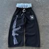 DRIPX Europäische und Amerikanische Bestickte Streetwear Paar Doppelkopf Doppelte Taille Hose Personalisierte Bedruckte Muster Hose