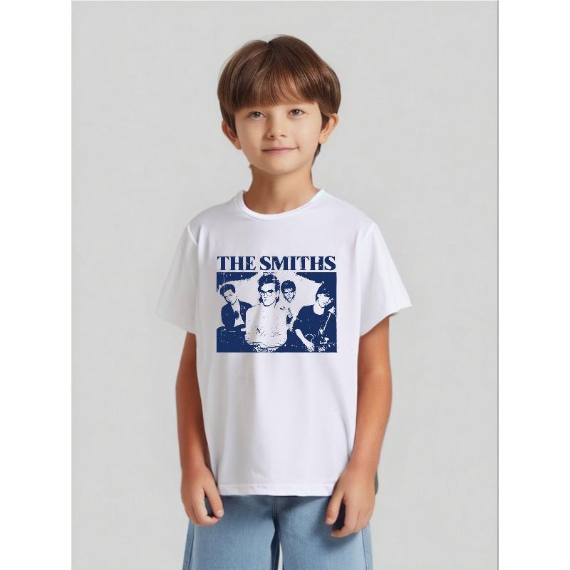 Kids Band Graphic T-Shirt, Casual Top Suitable for Music Fans 110