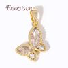 Fashion Crystal Zircon Butterfly Pendants For Necklace 18K Gold Plated Charms For Jewelry Making Supplies DIY Accessories