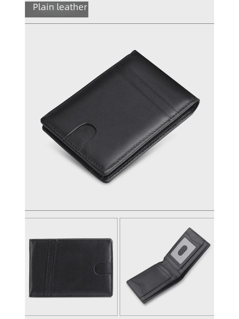 Carbon Fiber Men's RFID Anti-Theft Leather Wallet with AirTag Apple Positioning Tracker