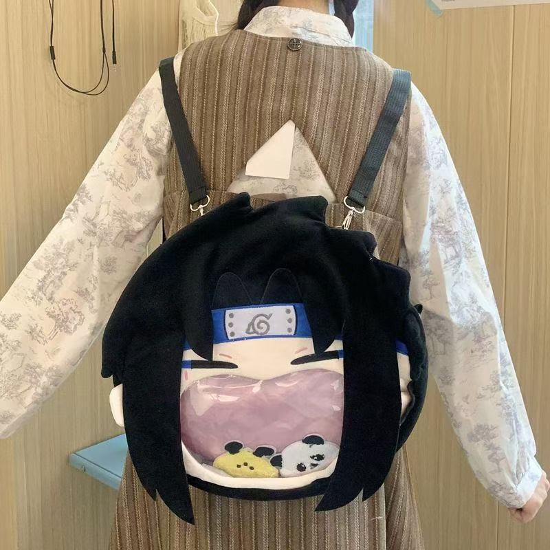 Naruto Uchiha Sasuke Plush Backpack With Large Capacity For Daily Use Teen Gift