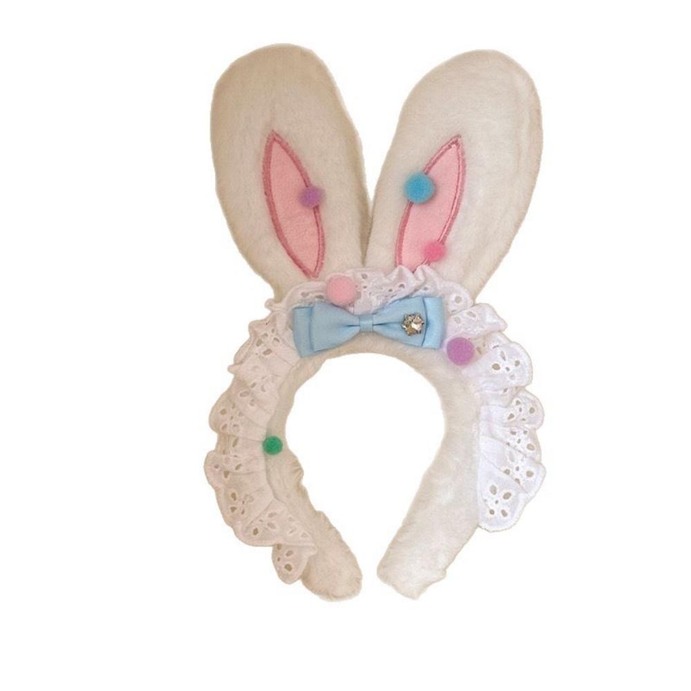 Lolita Cosplay Headwear Cartoon-Inspired Rabbit Ear Headband Easter Headband Charming Party Props Hairband For Holiday Themed