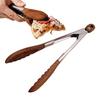 Food Tong Stainless Steel Kitchen Tongs Wooden Non-Slip Cooking Clip Clamp BBQ Salad Tools Grill Kitchen Accessories