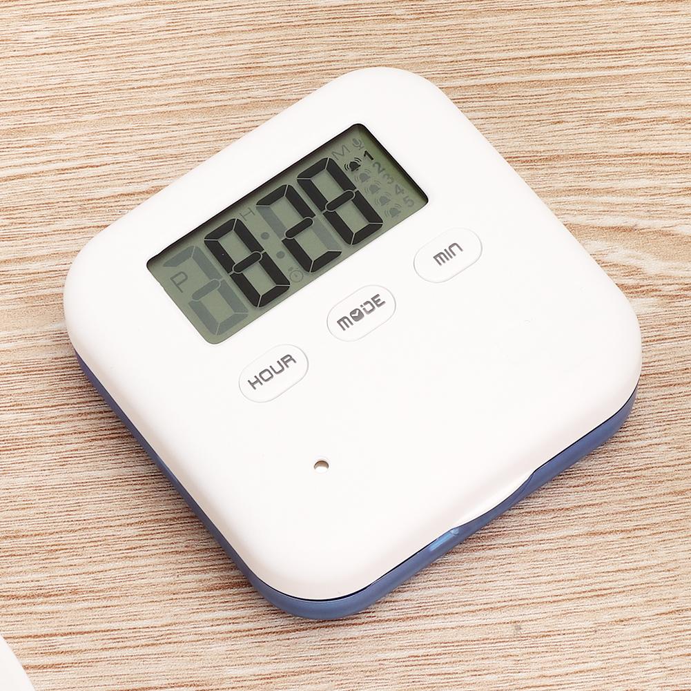4 Grids Digital Intelligent Pills Box Elderly Patient Timing Alarm Clock Medicine Box Blue