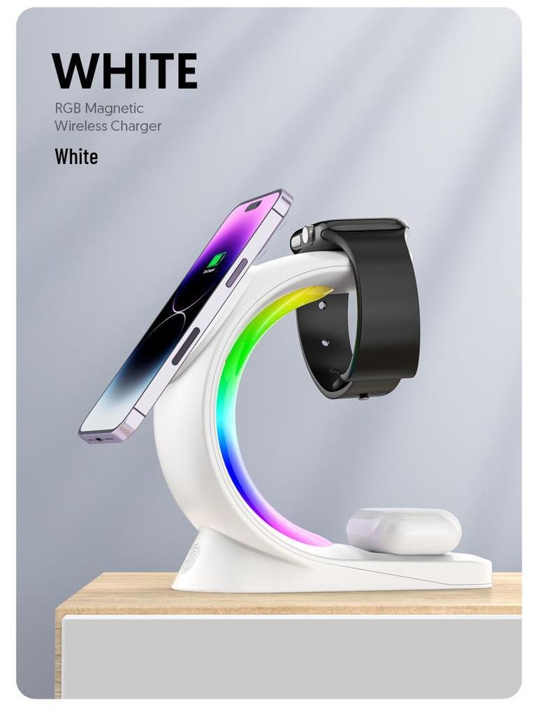 3-in-1 Wireless Charger Stand with Apple MagSafe Compatibility