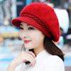 Hat Women's Rabbit Fur Elvet Thick Duckbill Hat Trendy Warm Ear Protection Knitted Hat Korean Version Beret Hat Winter Woolen Hat