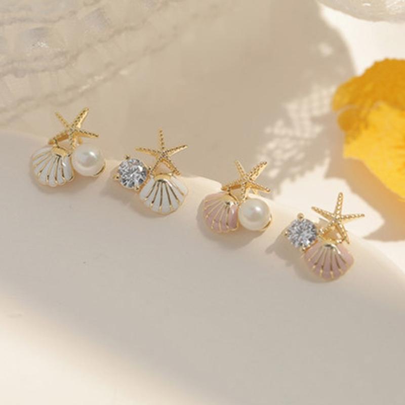 Starfish Studs Earrings Ear Studs Party Jewelry Gift Studs Earring Ear Studs Girl Ear Jewelry Alloy Material for Party