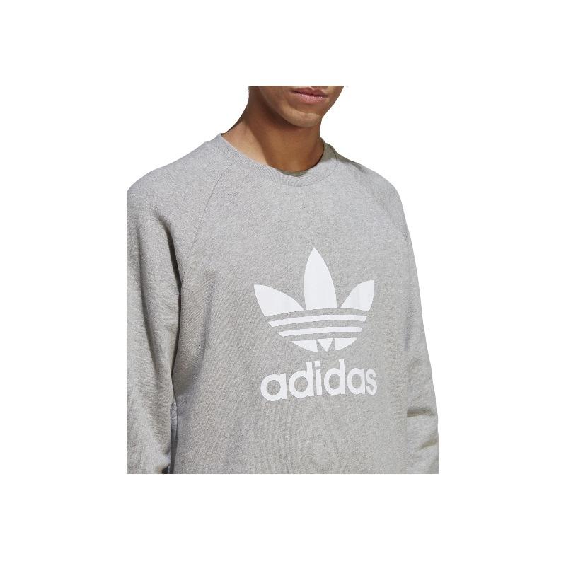 adidas Originální mikina s potiskem loga Trefoil Pánské topy Šedá IA4857