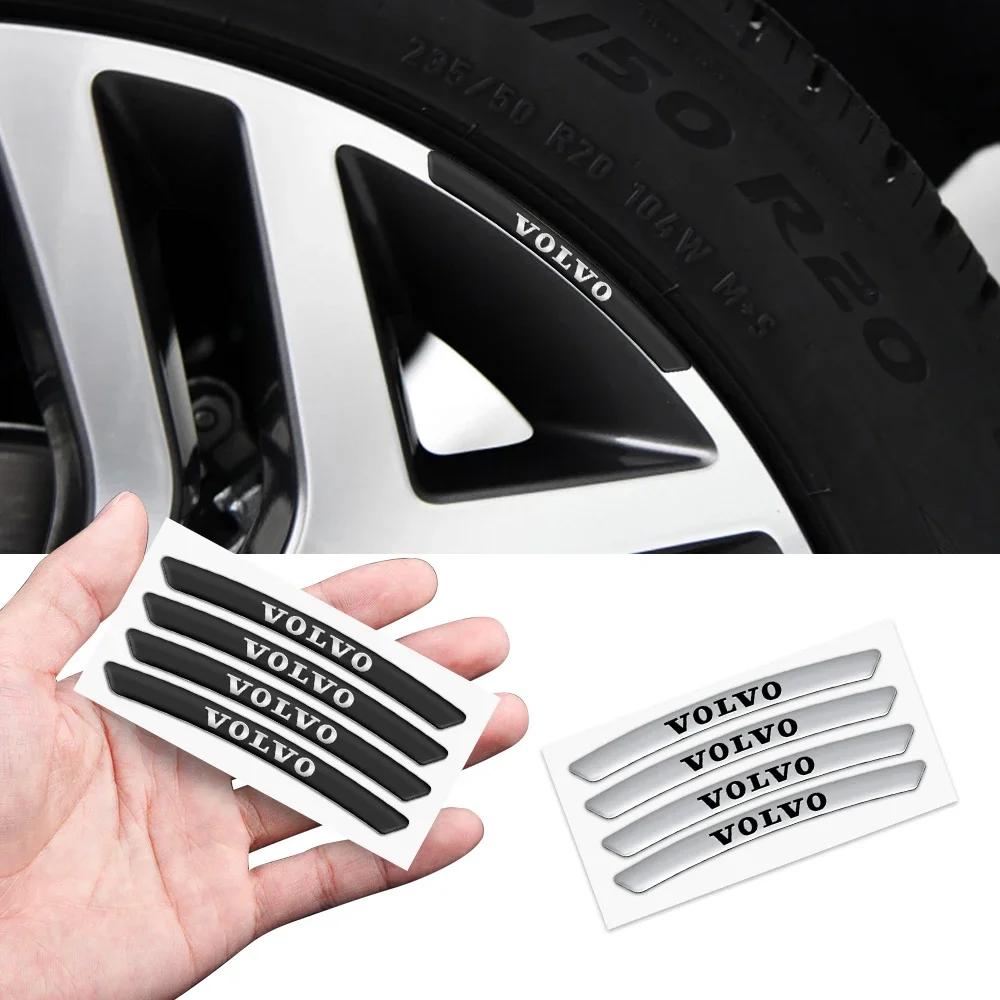4pcs Aluminum Car Badges Wheel Rims Racing Hub Stickers Auto Decoration for Volvo V40 V50 S40 S80 XC60 S90 XC90 S60 XC40 C40