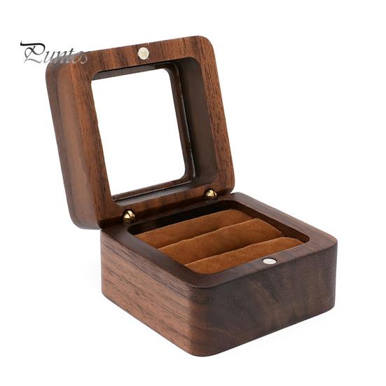 

Деревянная подарочная коробка для колец, портативный чехол для хранения колец для помолвки и предложения о свадьбе, многофункциональный держатель для браслетов, ожерелий, сережек-гвоздиков, ювелирных изделий