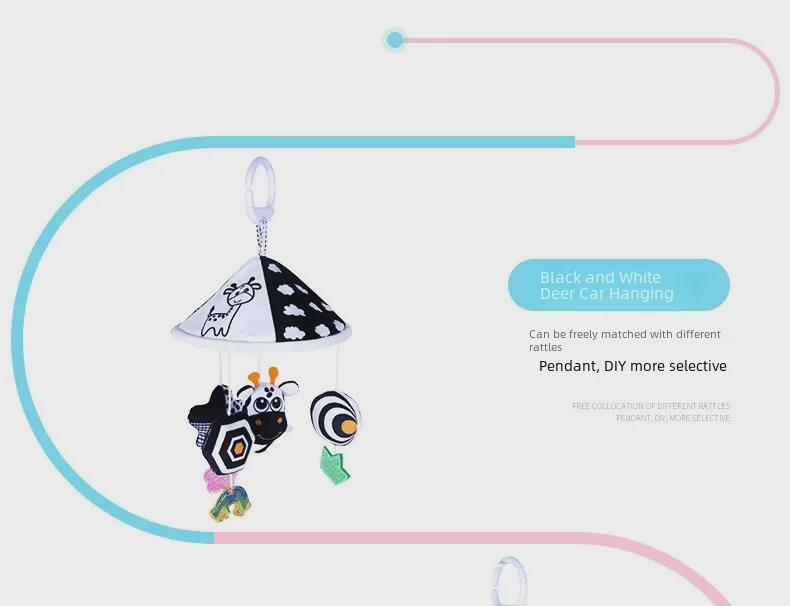 Aipinqi Schwarzweiß Hängendes Auto- & Babybett Windspiel Spielzeug für Früherziehung