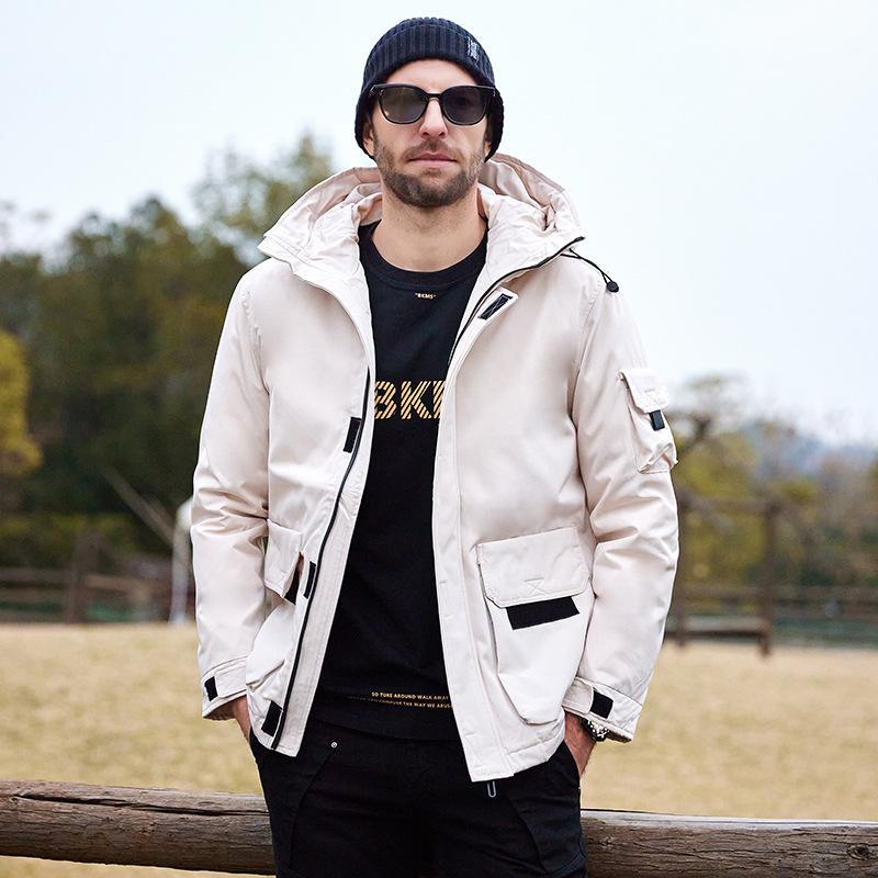 

Winter Down Jacket Men s Hooded White Duck Down Versatile Couple Workwear Thickened Warm Outdoor Men s Down Jacket Jacket M
