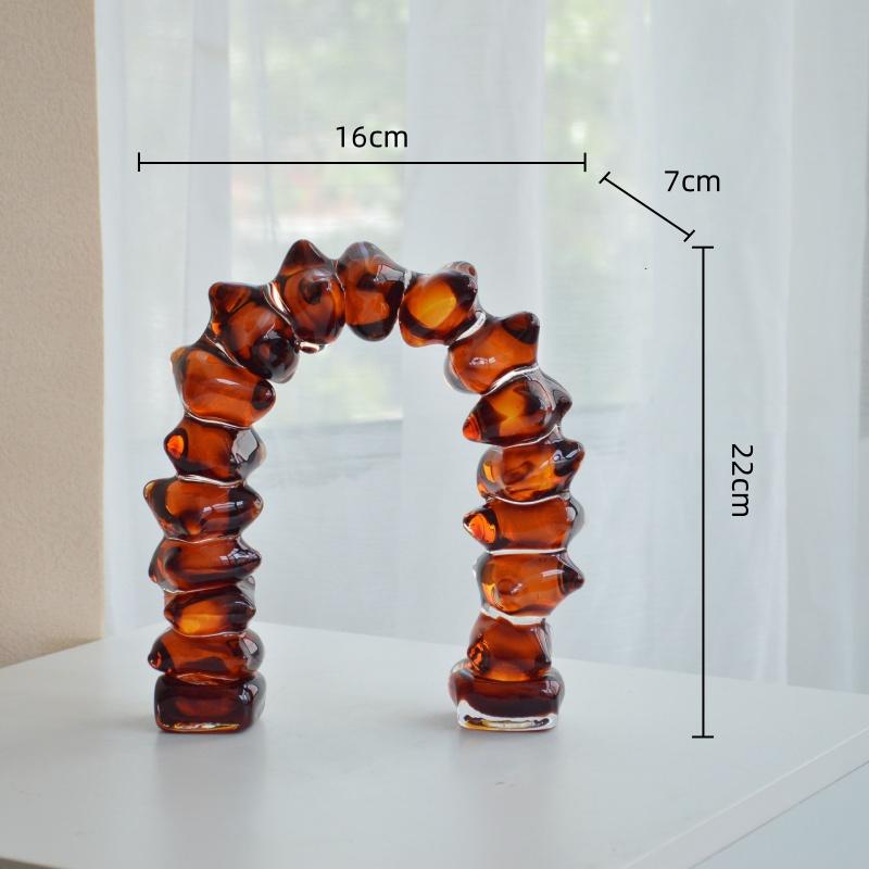 Arco de Vidro Geométrico Criativo Tubo Irregular Vidro Semicircular Artesanato Figuras Decorativas Acessórios de Decoração para Casa