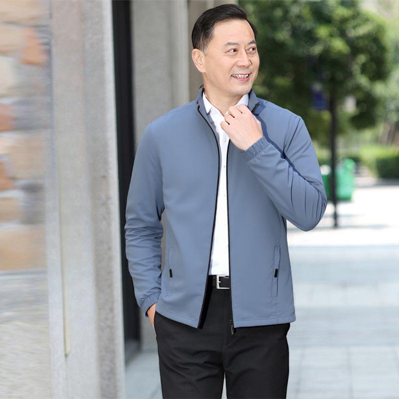 Spring and Autumn New Men's Daddy Jacket New Top Stand-Link Jacket