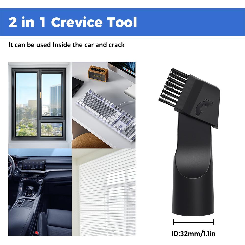 Universal Nozzle Suction Brush Head Dusting Brush For Inner Diameter 32mm Connectors Brush Nozzle Crevice Tool Vacuum Cleaner