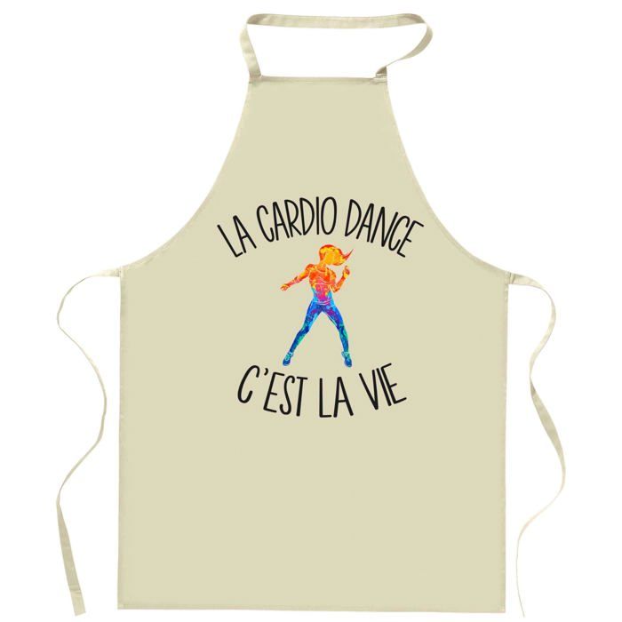 Tablier de cuisine - Planetee - Cardio Dance "C'est la vie" - Coton résistant - Impression France