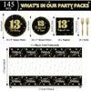 145 Pcs 13th Birthday Party Supplies Set for 24 Guests Official Teenager 13th Party Decorations Kit Plates Backdrop Tablecloth Balloons Banner for