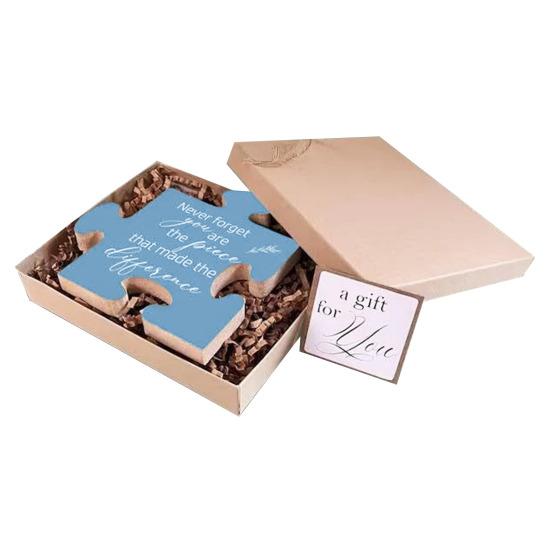 Dřevěná puzzle dekorace stolní puzzle ve tvaru ozdoby suvenýr dárek na rozloučenou a projev vděčnosti pro kolegy přátele