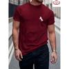 T-shirt Top Short Sleeved 100% Cotton "horse" Print, Summer All Season Men's Comfortable High-quality Casual Sports Luxury