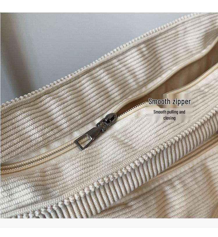 Women's Large Corduroy Tote - Summer 2026 Casual Bucket Shoulder Bag