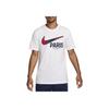 Swoosh Round Neck Logo Print Soft Comfortable Short Sleeve T-Shirt Men Tops White FV8555-100