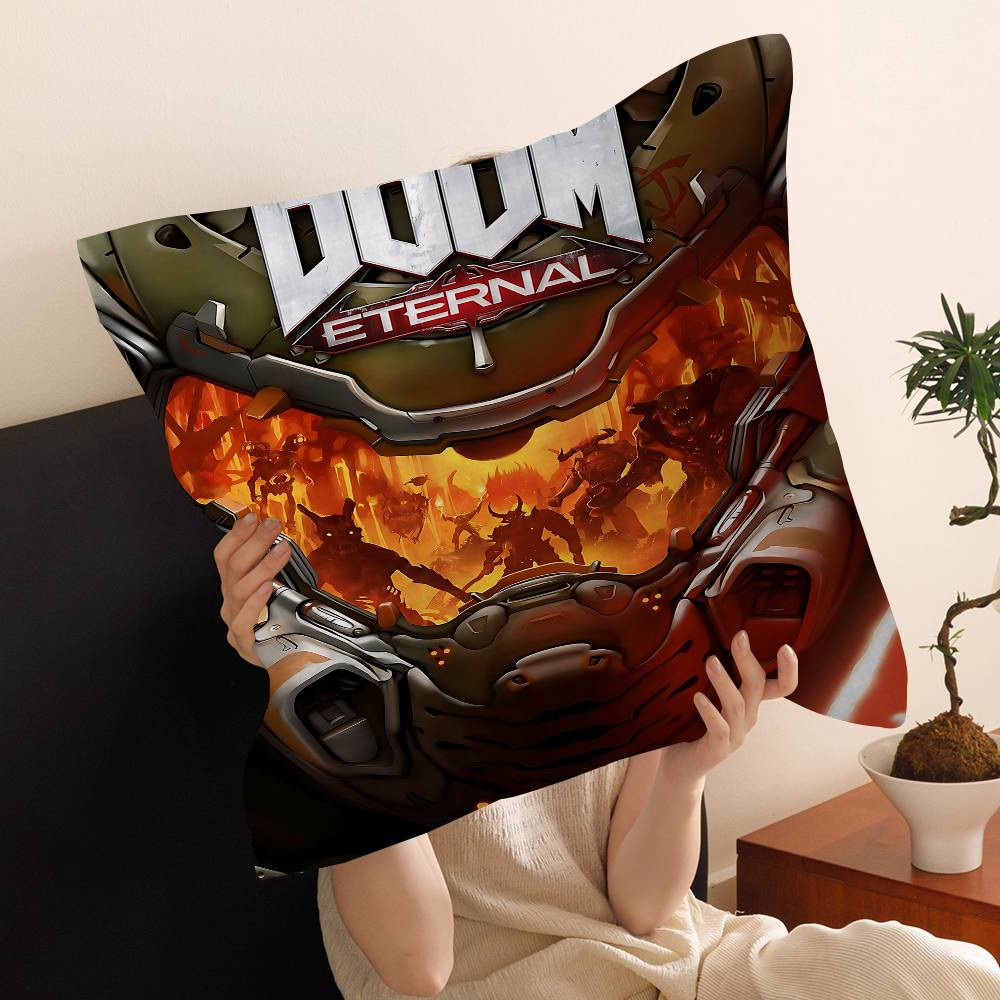 Game D-Dooms E-Eternal Personalized Picture Text Home Decorative Pillows Household Gifts 45X45Cm