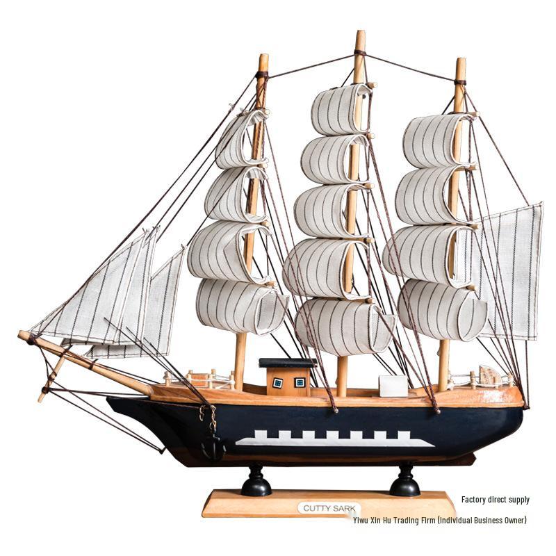 Smooth Sailing Boat Model: Desktop & Bookshelf Ornament for Home Decor