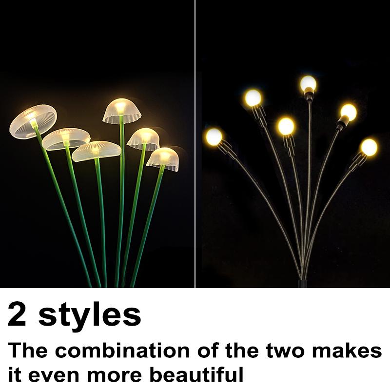 Solar Jellyfish Lights Outdoor Garden Decor Waterproof Firefly Pathway Solar Light for Yard Lawn Balcony Patio