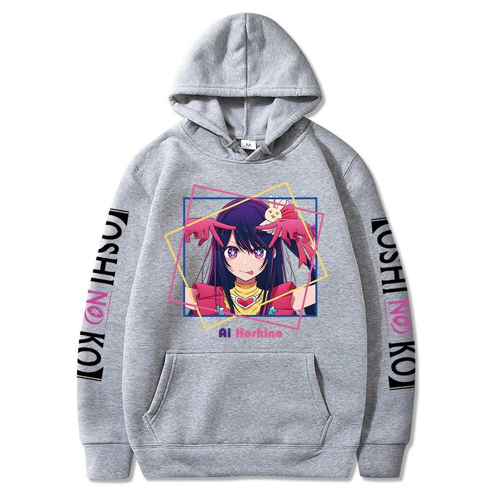 

Oshi No Ko Аніме Ай Хосіно Принт Худі Хараджуку Дівчата Пуловер Фенсі Музичний Подарунок Повсякденна Вільна Зручна Толстовка S
