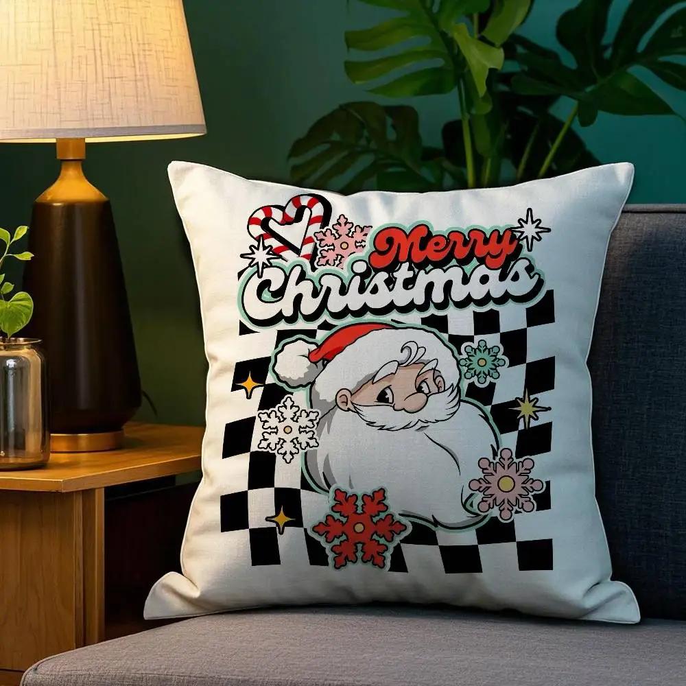 Rap Santa Claus Pillow Case Plush Fabric Soft Double Sided Print Sofa Cushion Cover Throw Pillow Covers