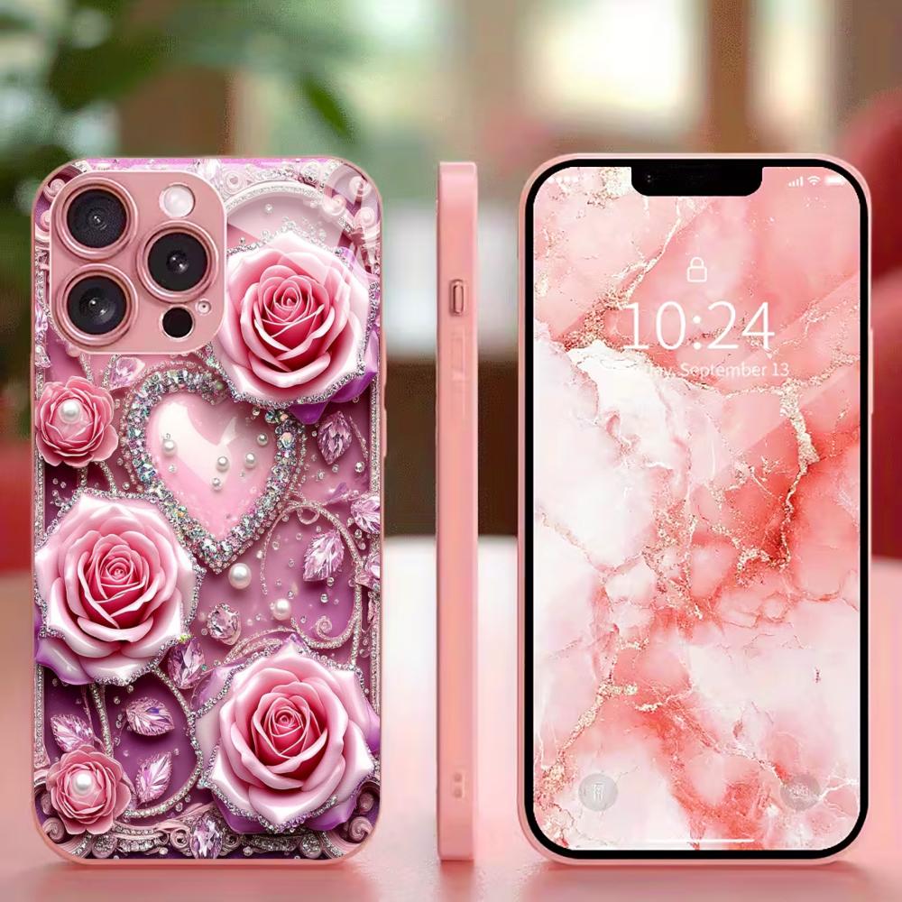 Flowers Love Madam Protect PhoneCase Glass PhoneCase for iPhone 17 16 15 14 13 12 11pm Pro Plus Dropresistant cellphone Female