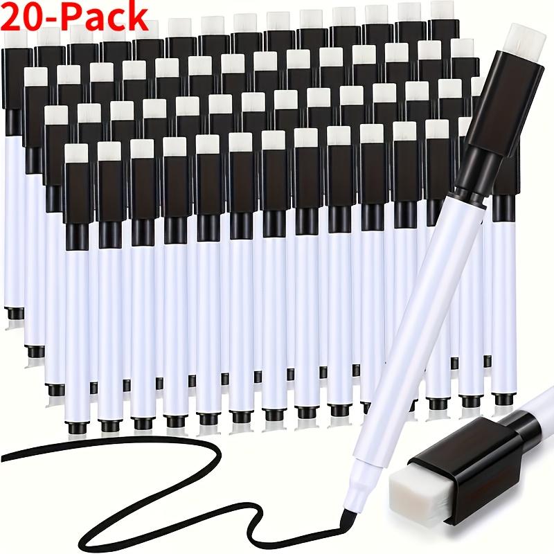 

20/50 Black Dry Eraser Marker with Built-In Eraser Caps - Mini Whiteboard and Blackboard Pens for School, Office and Home Use чёрный
