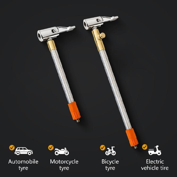 Tire Inflator Hose Bike Tire Air Inflatable Pump Extension Tube Chuck Connector