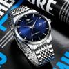 Automatic Self-Wind Men's Watch Luxury Business Dress Watches with Date Display Steel Bracelet Waterproof Luminous Hands