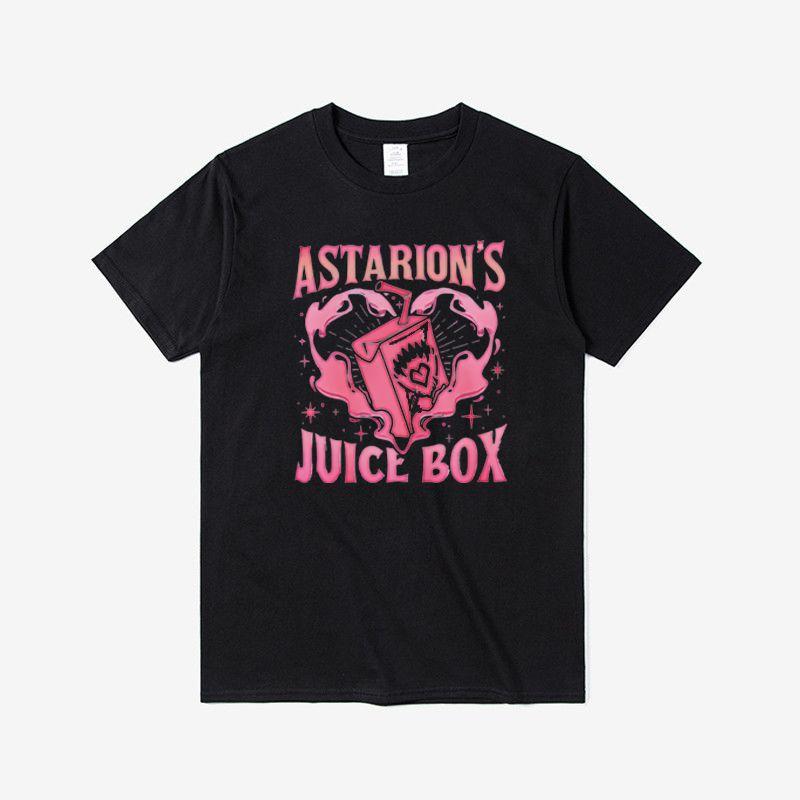 Astarion's Juice Print T-shirt for The Summer of 2025 Is Loose and Versatile, Suitable for Both Men and Women
