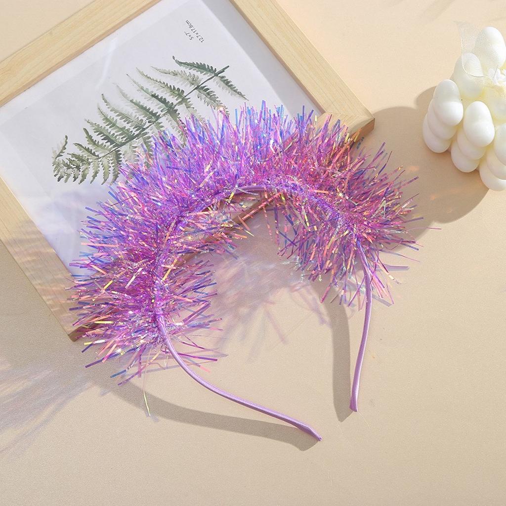 Cute Hairband with Colorful Tinsel Perfect for Parties Stage Performences Eye-catching Party Headband Birthday HeadWear